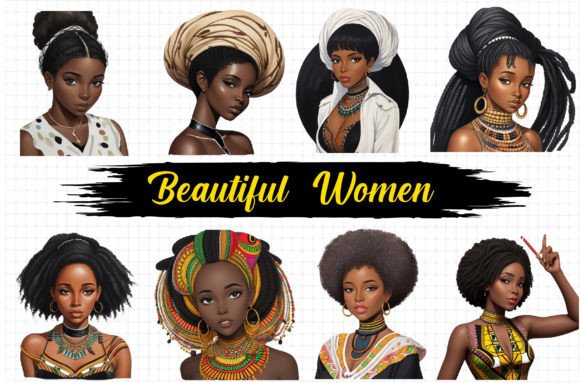 African American Black Girl Clipart for Embroidery