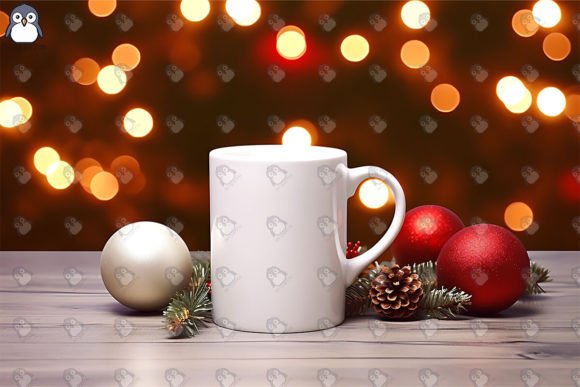 Christmas Mug Mockup 4: A Festive Graphics Asset for Mugs Amp