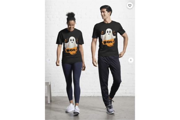 Flying Ghost Boo Halloween Graphics for T-Shirt Designs