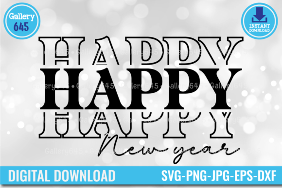 Happy New Year SVG PNG: Graphics for T-Shirt Designs