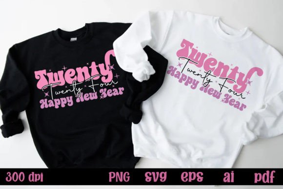 Pink New Year SVG: Graphics for T-Shirt Designs