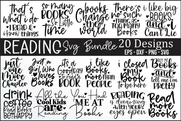 Reading SVG Bundle: Perfect for T-Shirt Designs and Graphics