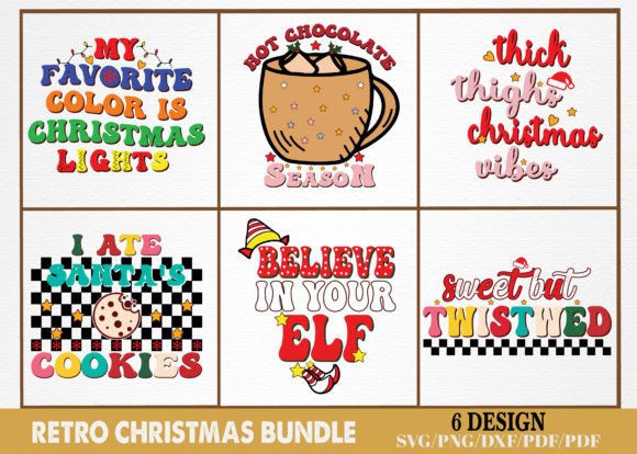 Retro Christmas Design Bundle for T-Shirt Designs and Graphics