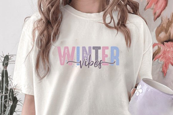 Winter Vibes Quotes SVG T-Shirt Design for Creative Projects